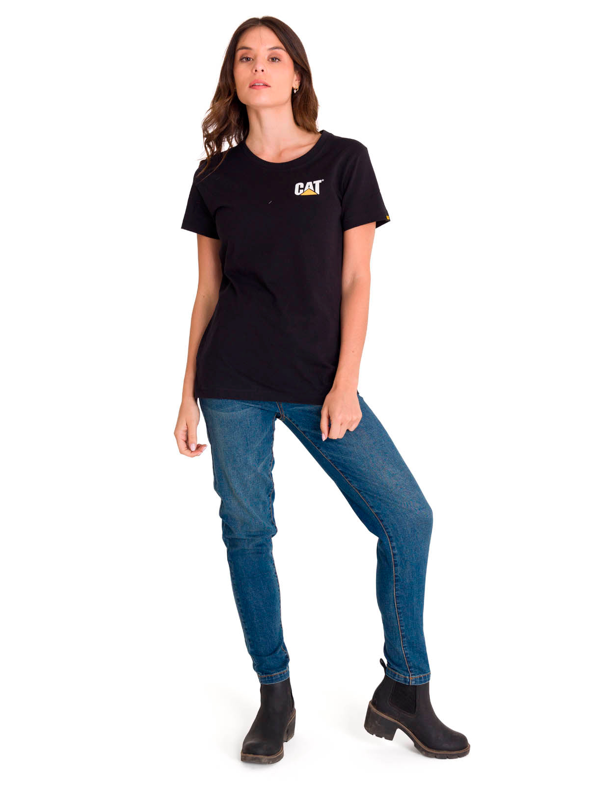 Polera Manga corta Casual Mujer WOMEN'S TRADEMARK TEE Negro CAT