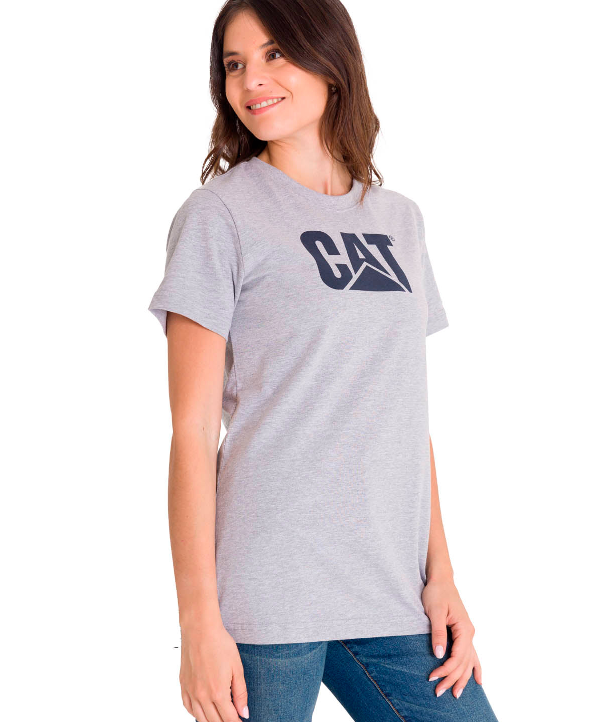 Polera Manga corta Casual Mujer WOMEN'S TM LOGO TEE Gris CAT