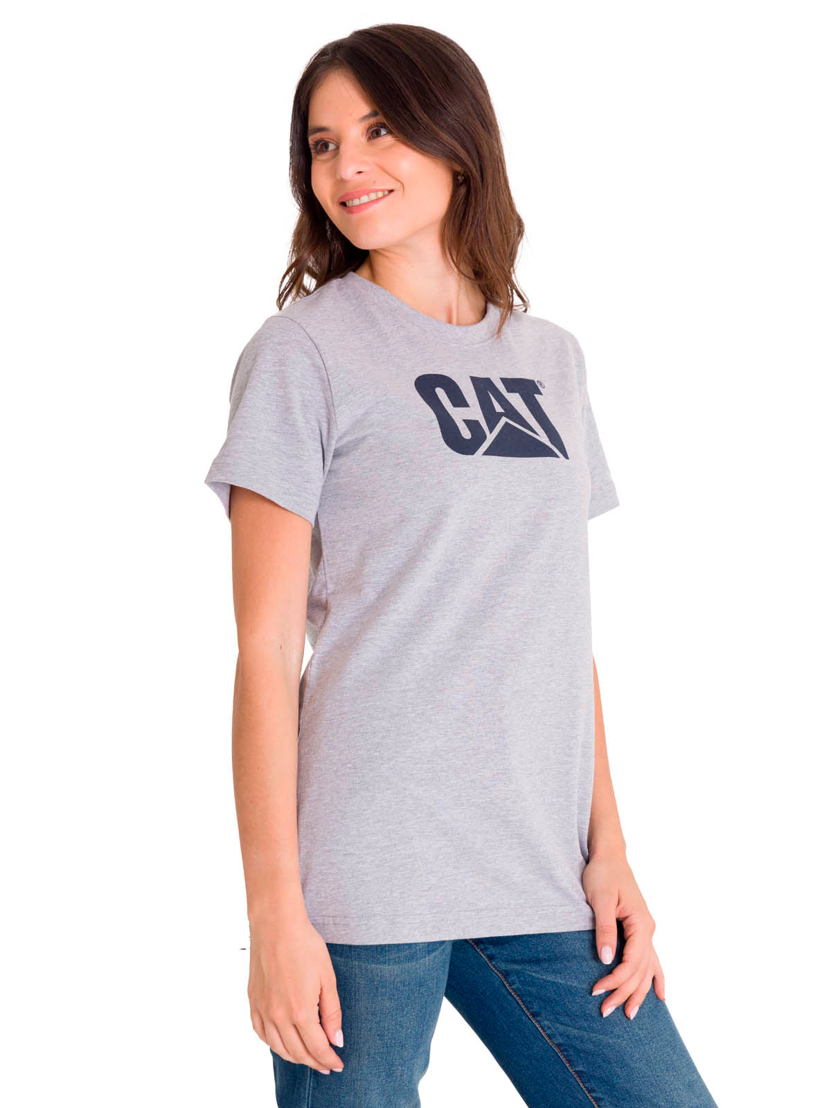 Polera Manga corta Casual Mujer WOMEN'S TM LOGO TEE Gris CAT