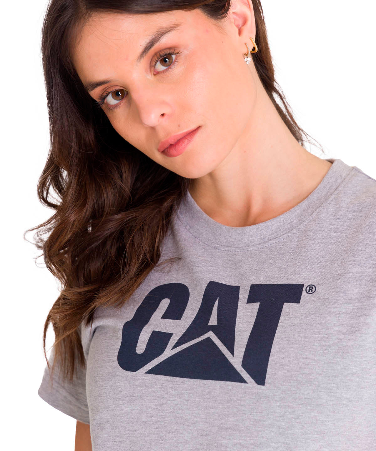 Polera Manga corta Casual Mujer WOMEN'S TM LOGO TEE Gris CAT