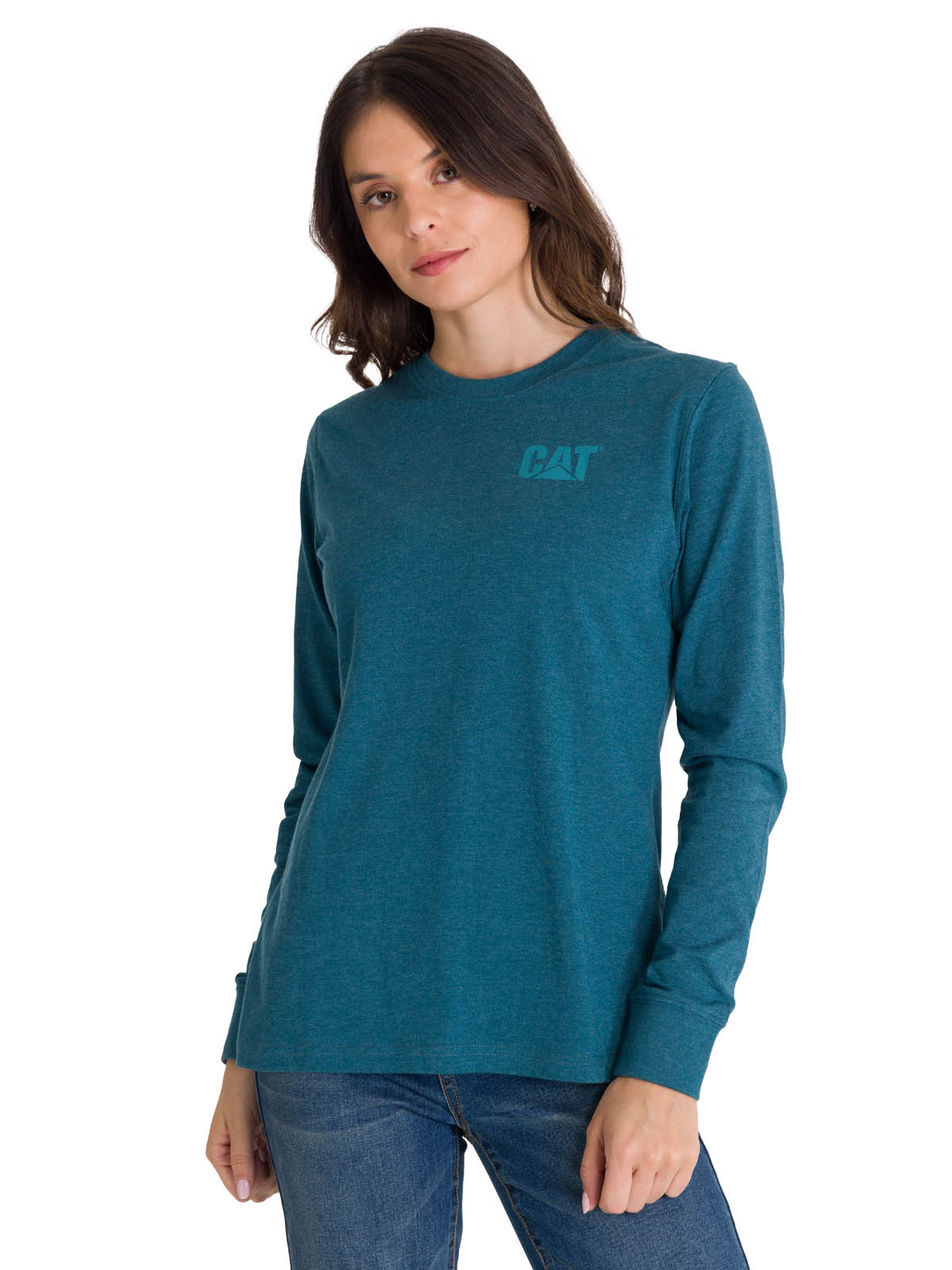 Polera Manga Larga Mujer Trademark Banner Celeste CAT