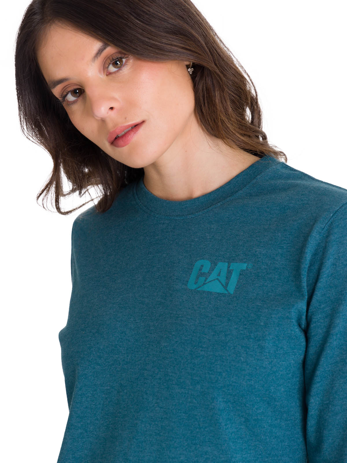 Polera Manga Larga Mujer Trademark Banner Celeste CAT