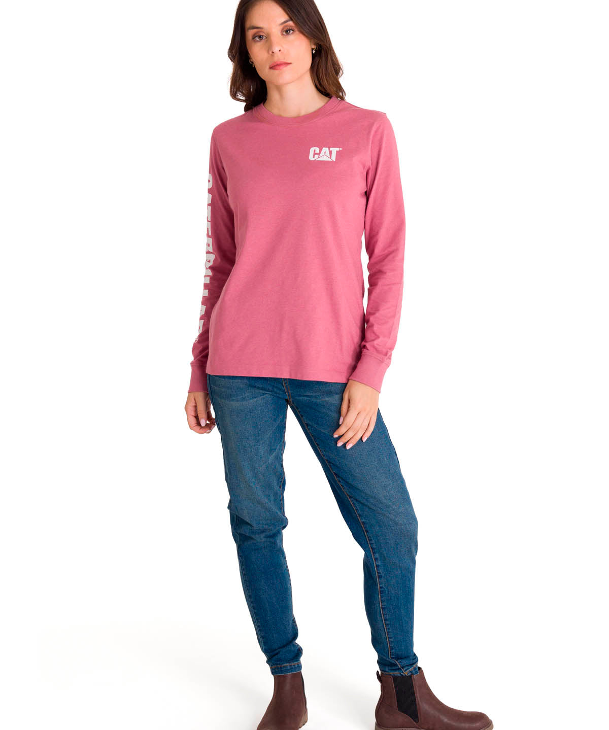 Polera Manga Larga Mujer Trademark Banner Tee Ciruela Cat