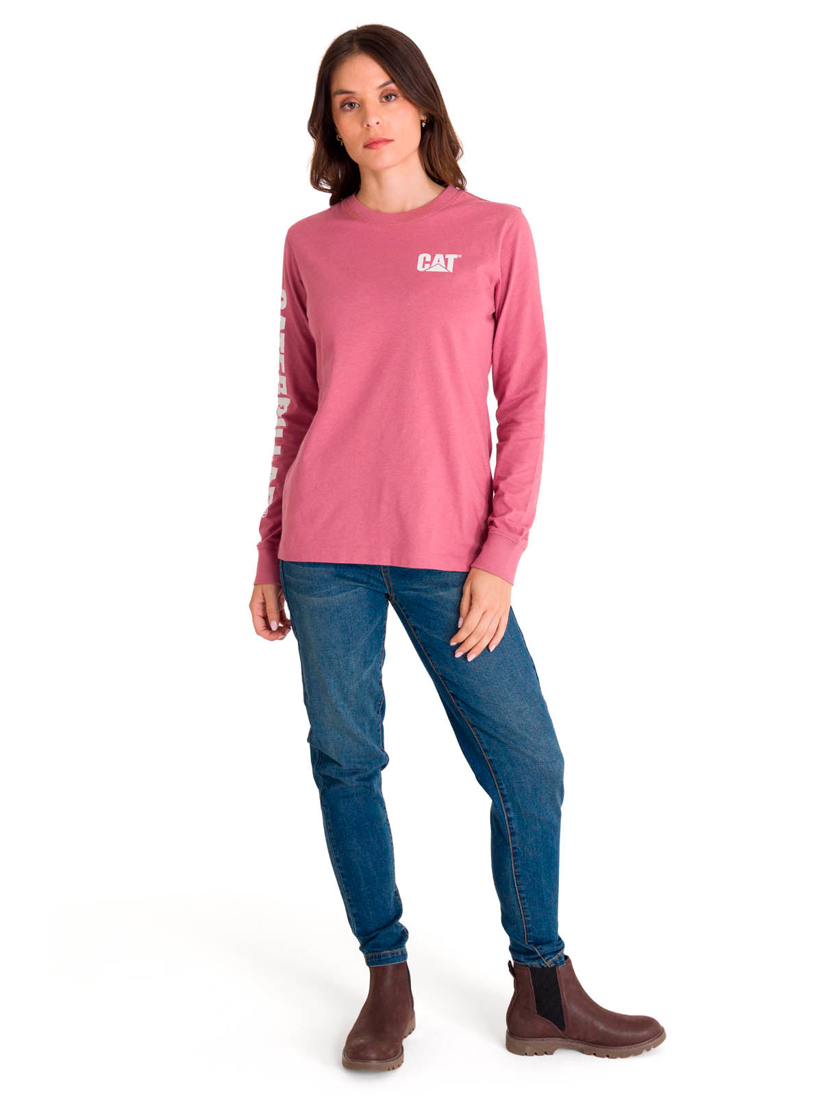 Polera Manga Larga Mujer Trademark Banner Tee Ciruela Cat