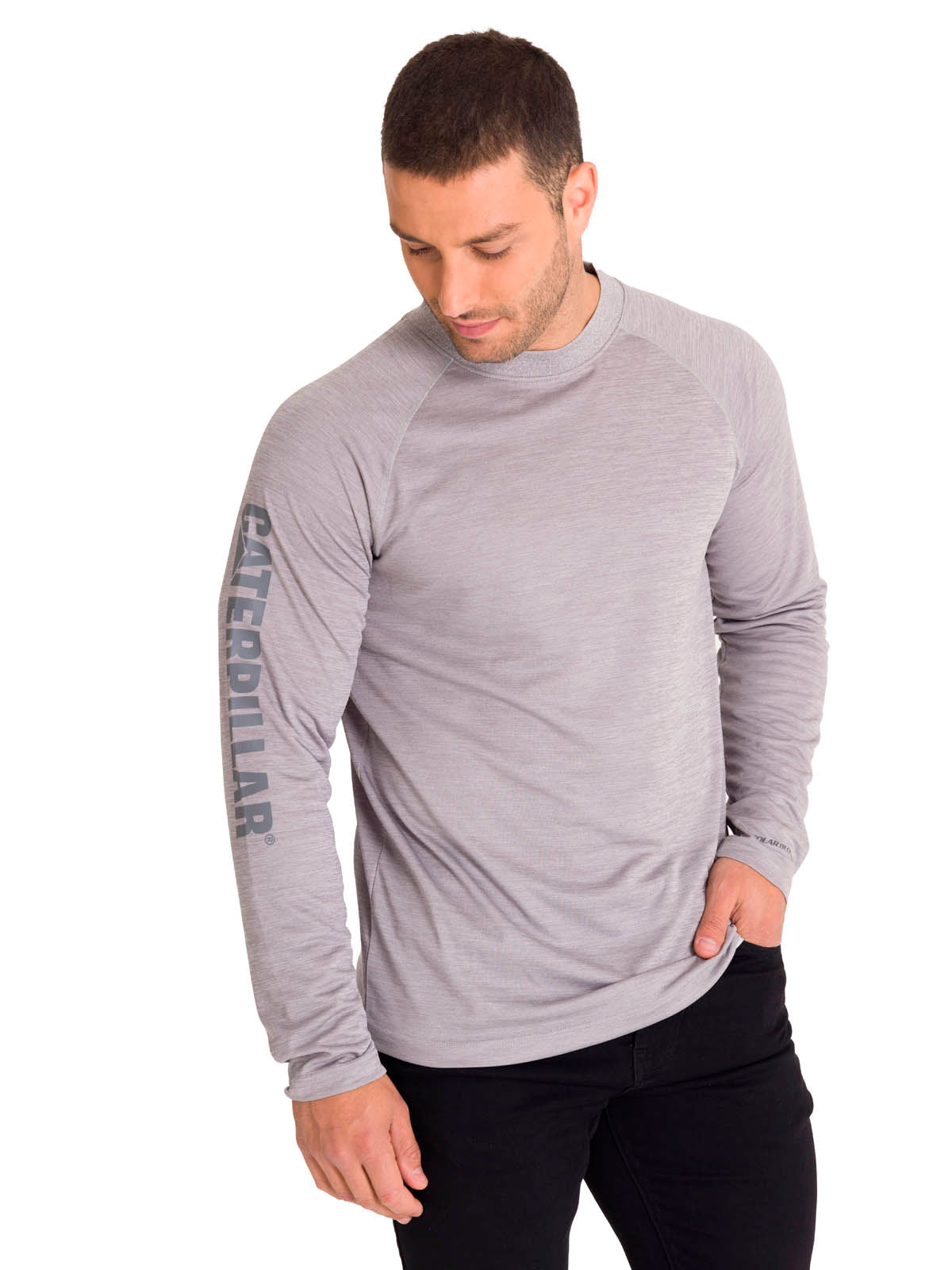 Polera Manga Larga Hombre LIGHTWEIGHT COOLING L/S CREW TEE Gris Cat