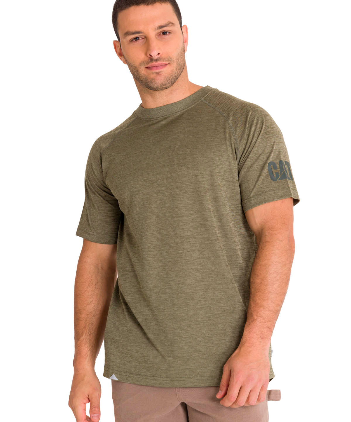 Polera Manga Corta Hombre LIGHTWEIGHT COOLING S/S CREW TEE Oliva Cat