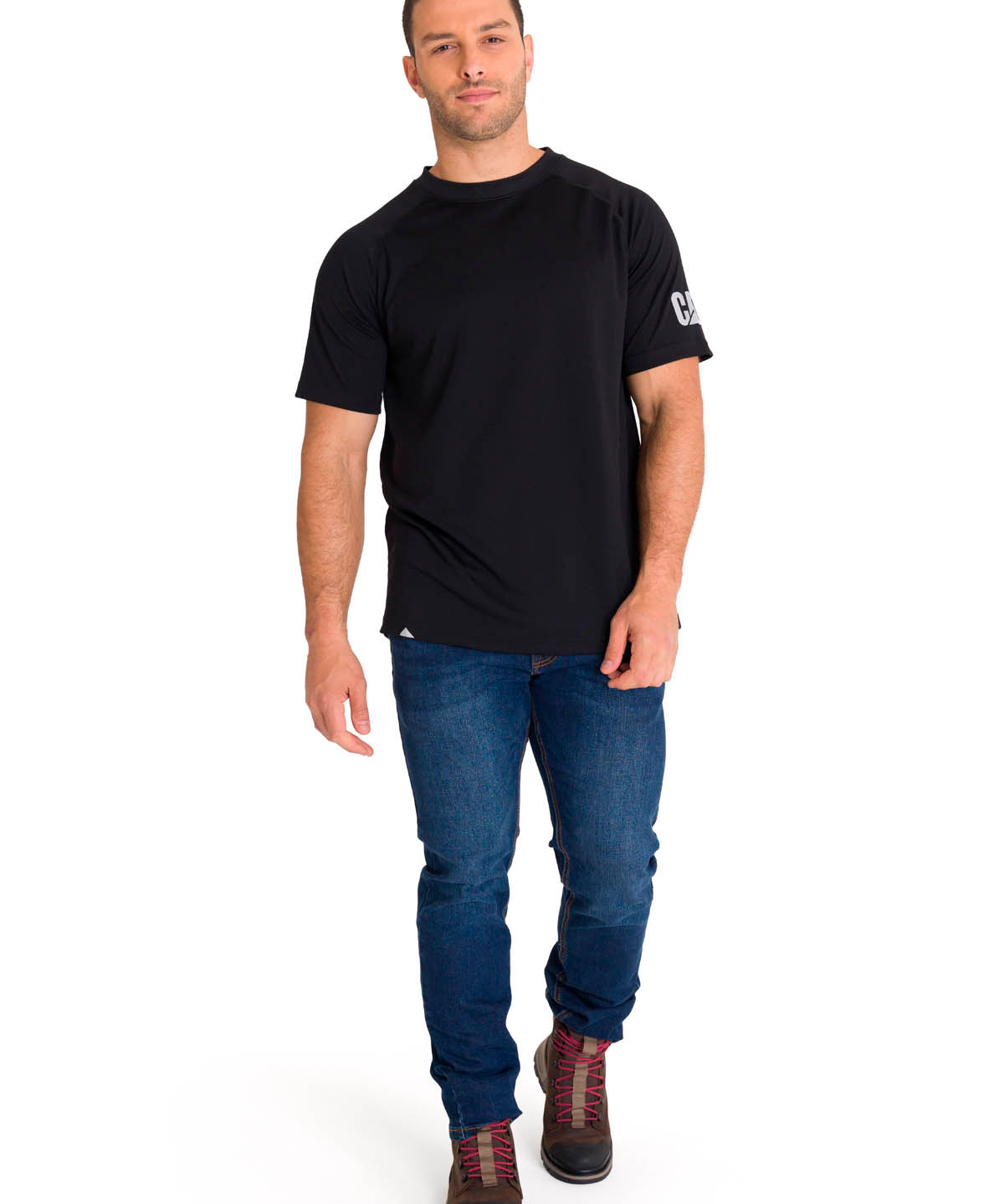 Polera Manga Corta Hombre LIGHTWEIGHT COOLING S/S CREW TEE Negra Cat