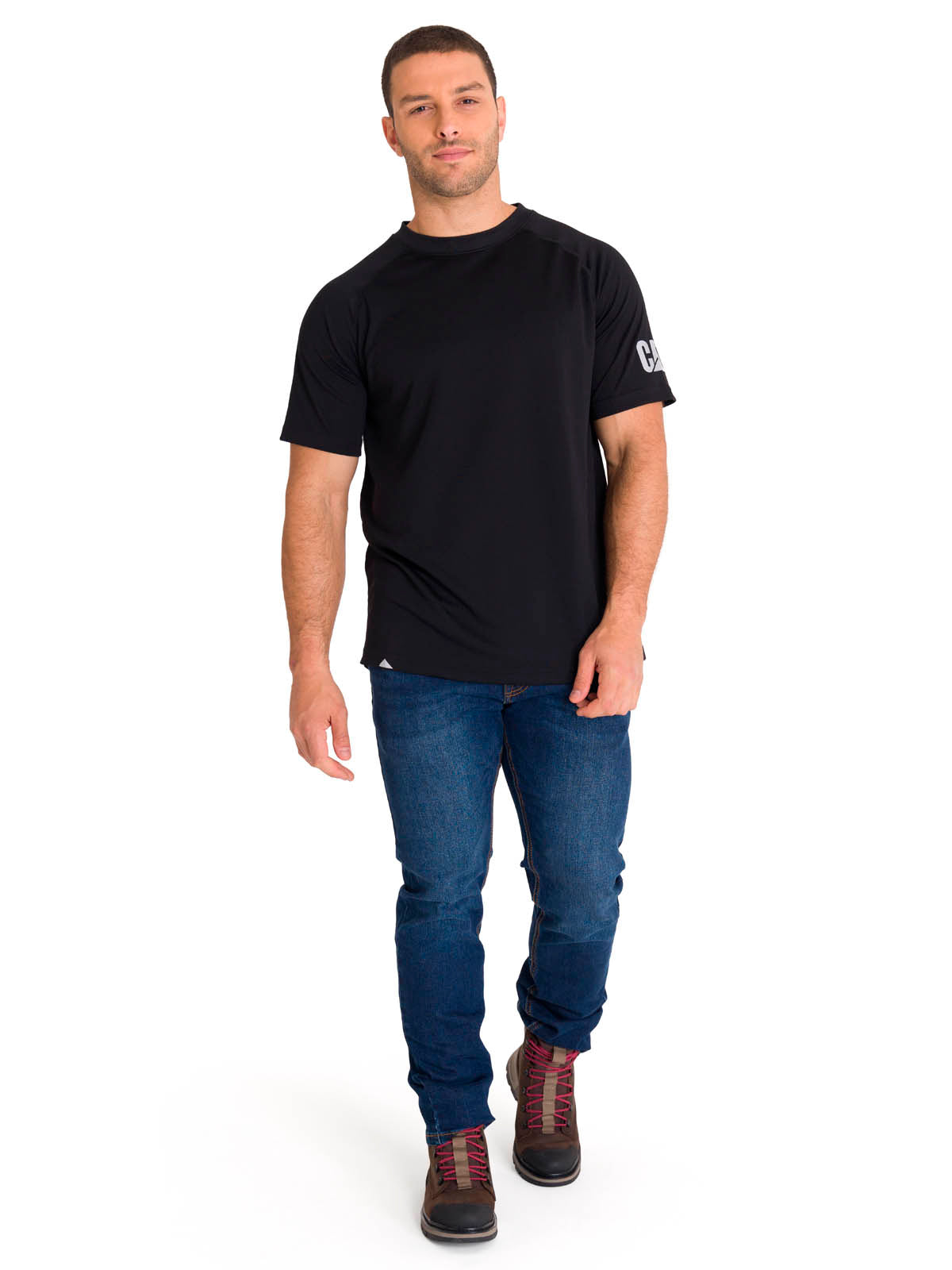 Polera Manga Corta Hombre LIGHTWEIGHT COOLING S/S CREW TEE Negra Cat