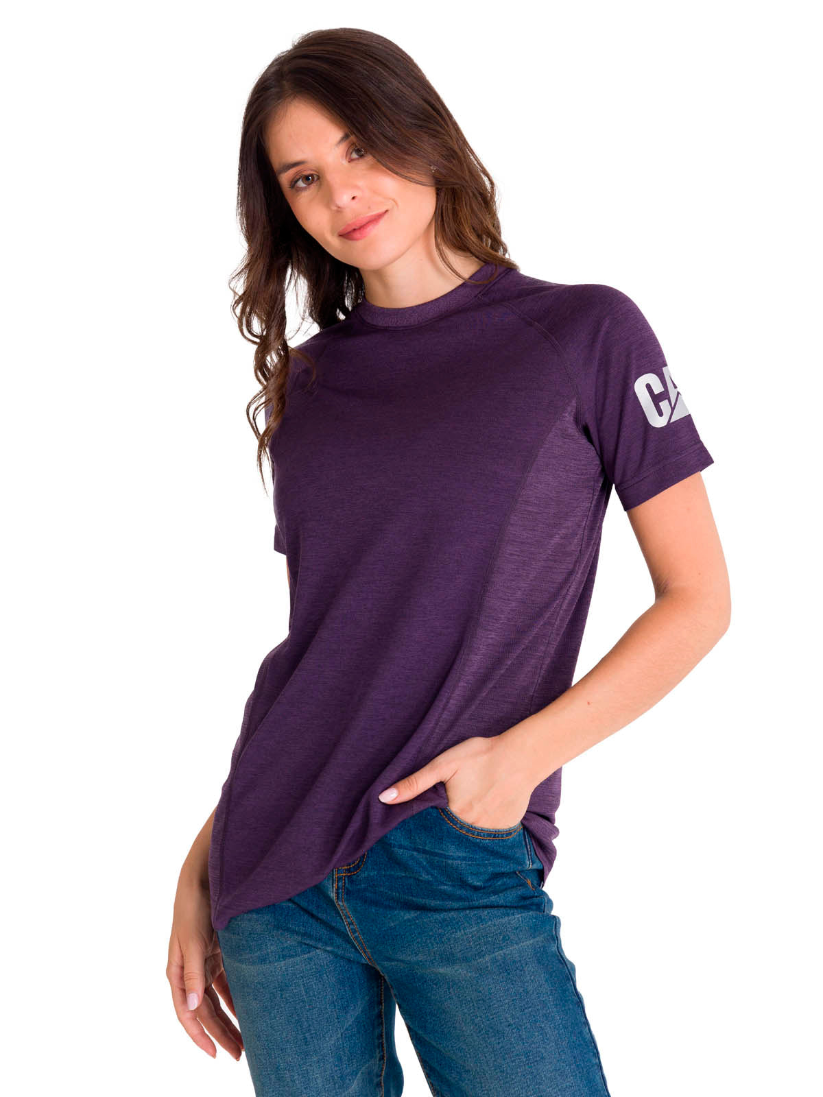 Polera Manga Corta Mujer LIGHTWEIGHT COOLING S/S CREW TEE Morada Cat