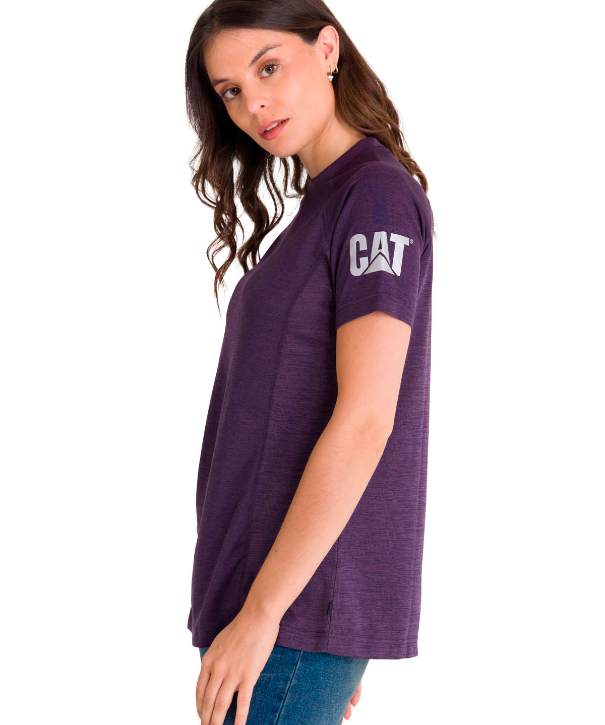 Polera Manga Corta Mujer LIGHTWEIGHT COOLING S/S CREW TEE Morada Cat