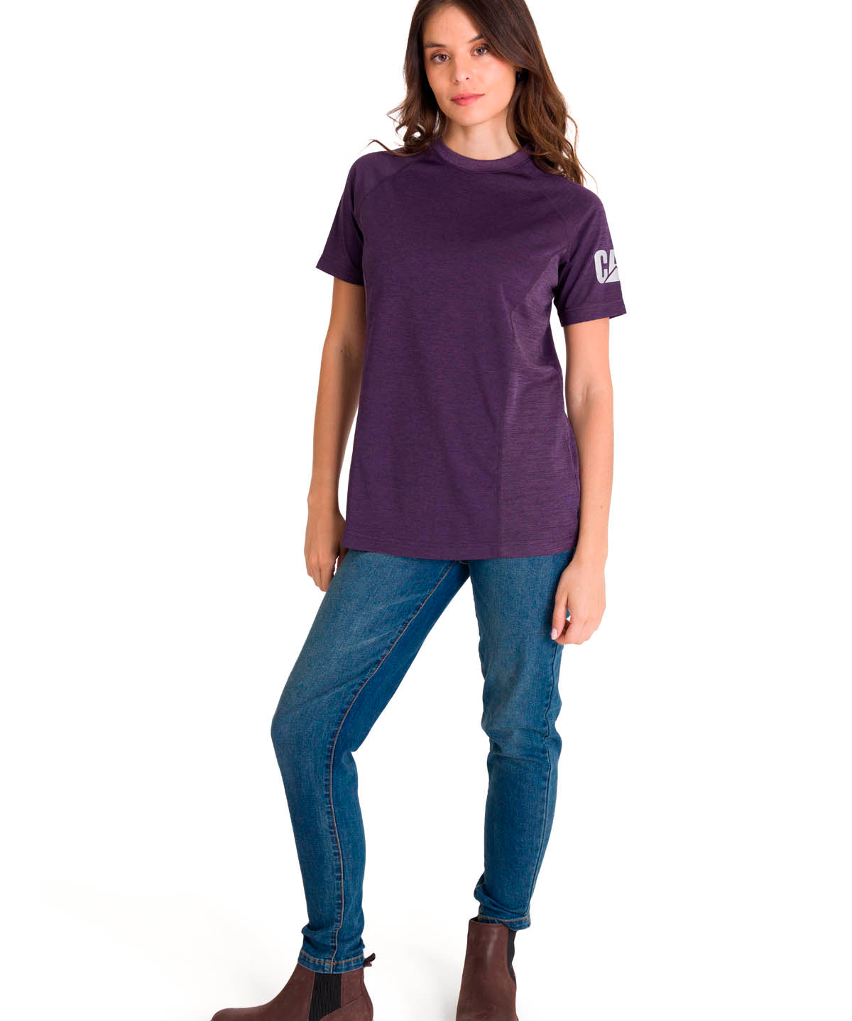 Polera Manga Corta Mujer LIGHTWEIGHT COOLING S/S CREW TEE Morada Cat