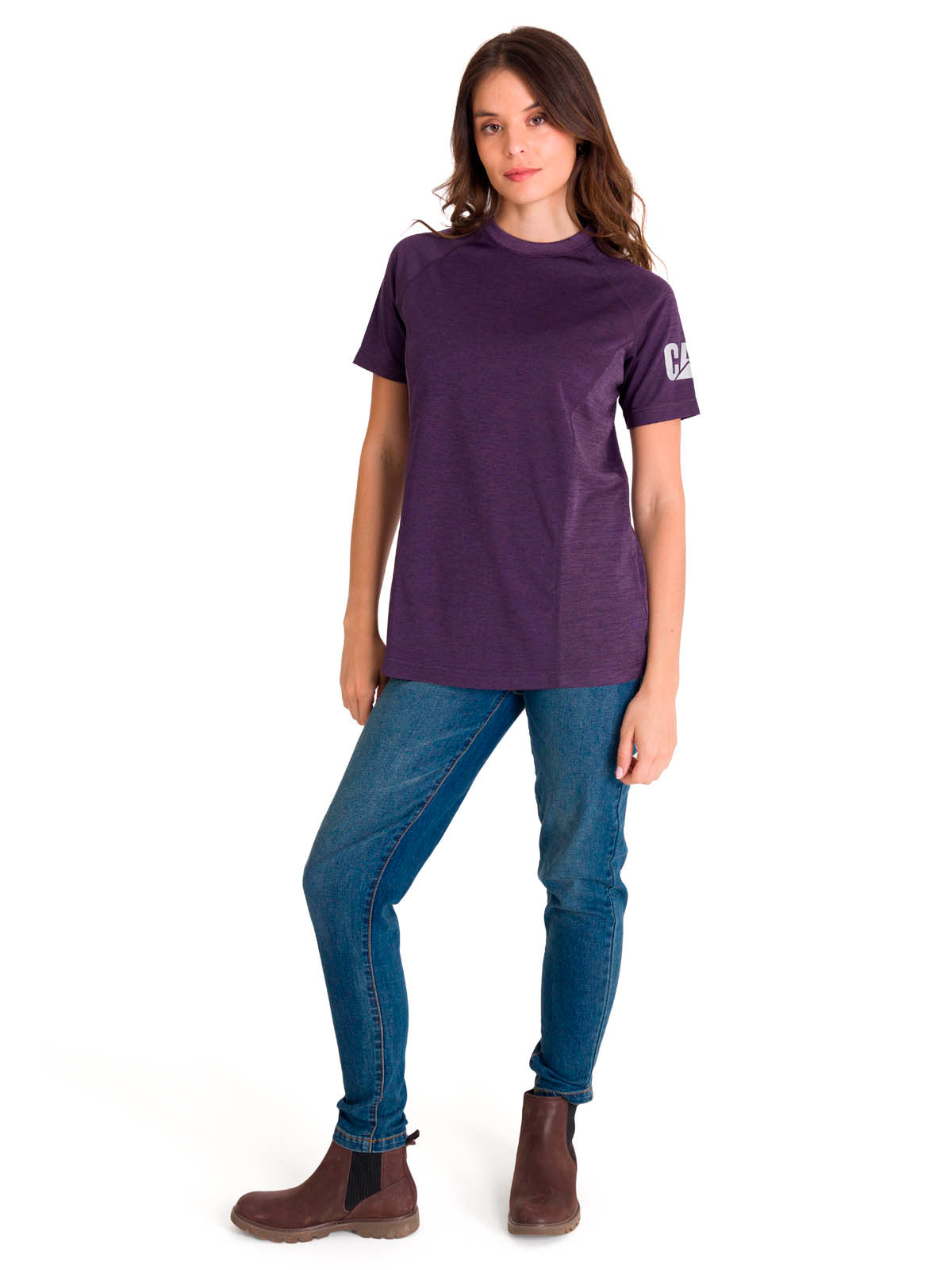 Polera Manga Corta Mujer LIGHTWEIGHT COOLING S/S CREW TEE Morada Cat