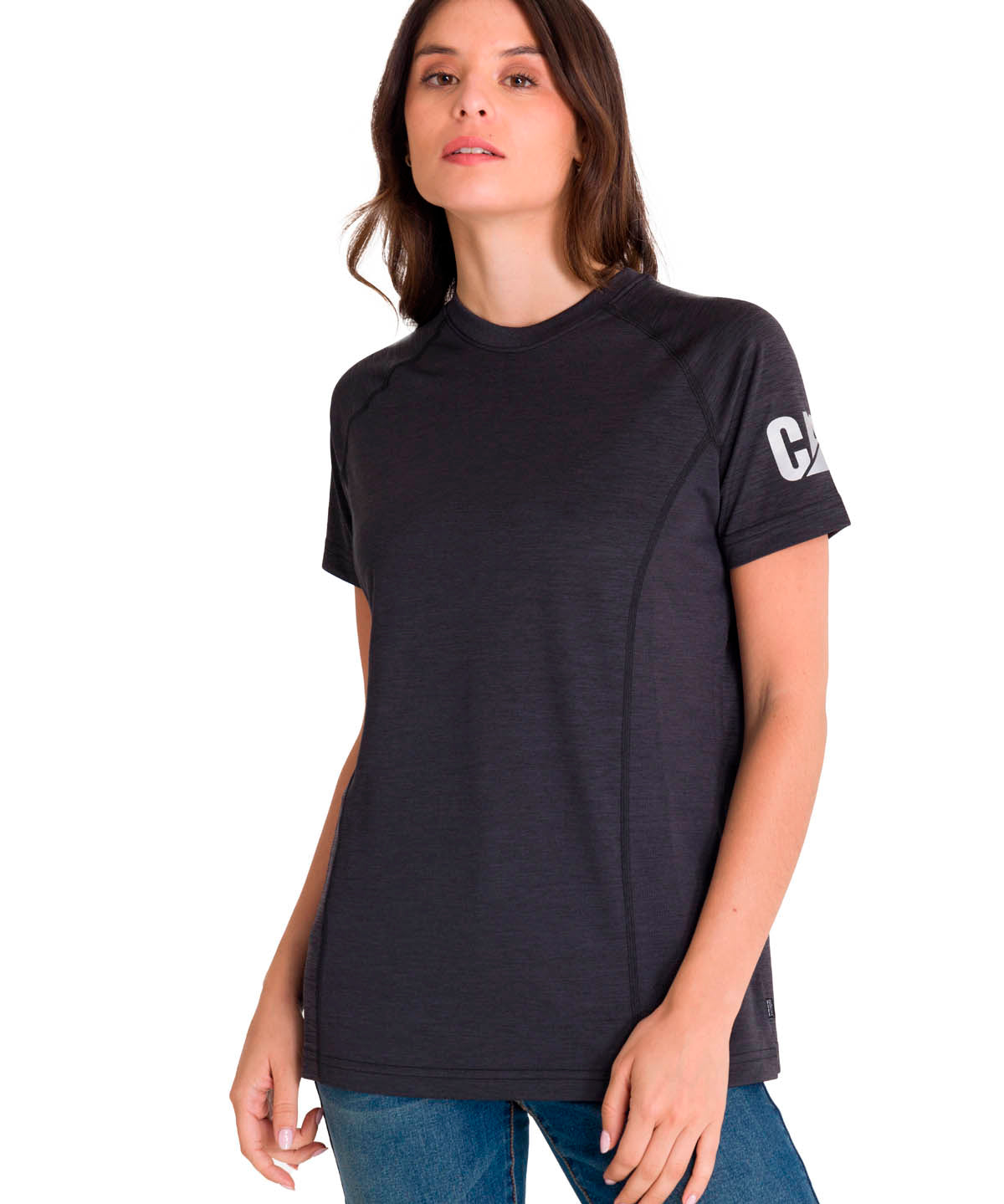 Polera Manga Corta Mujer LIGHTWEIGHT COOLING S/S CREW TEE Negra Cat