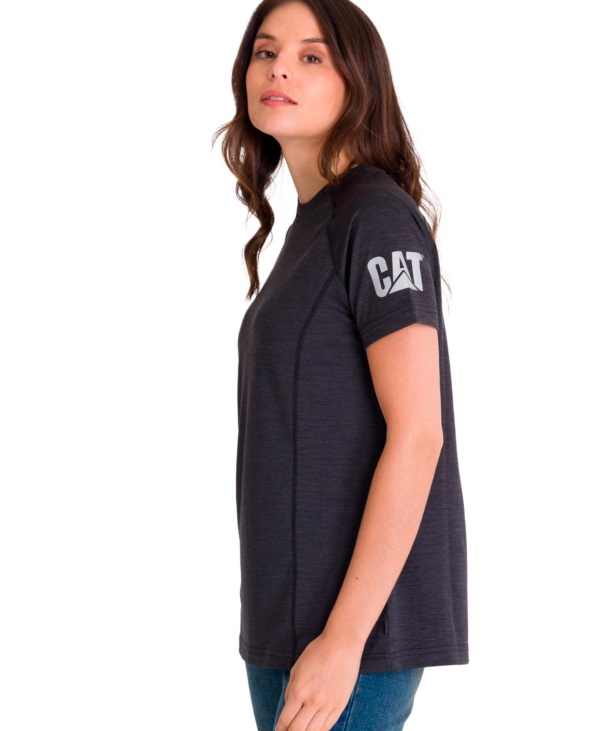 Polera Manga Corta Mujer LIGHTWEIGHT COOLING S/S CREW TEE Negra Cat