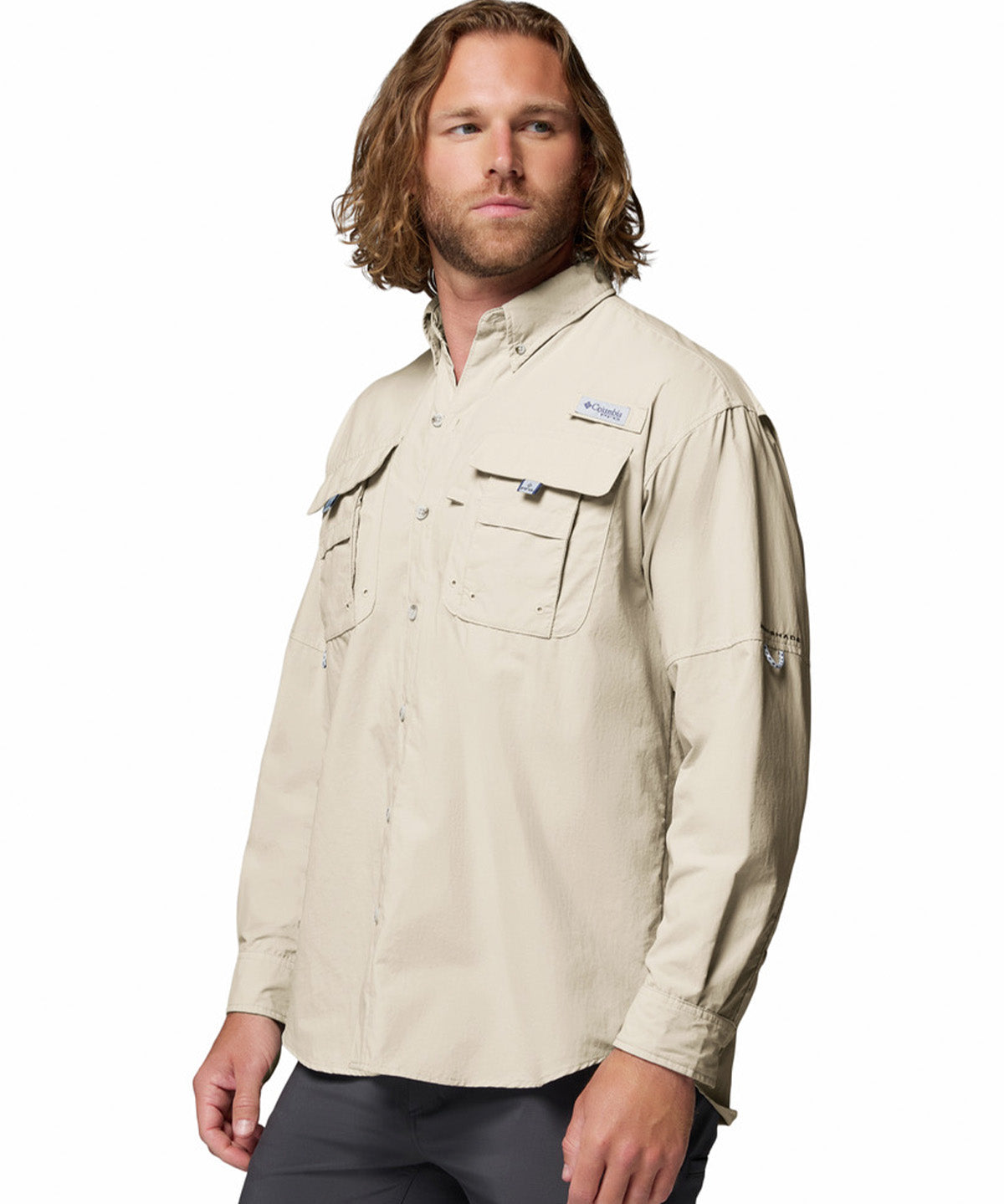 Camisa Manga Larga Hombre Bahama II Beige Columbia