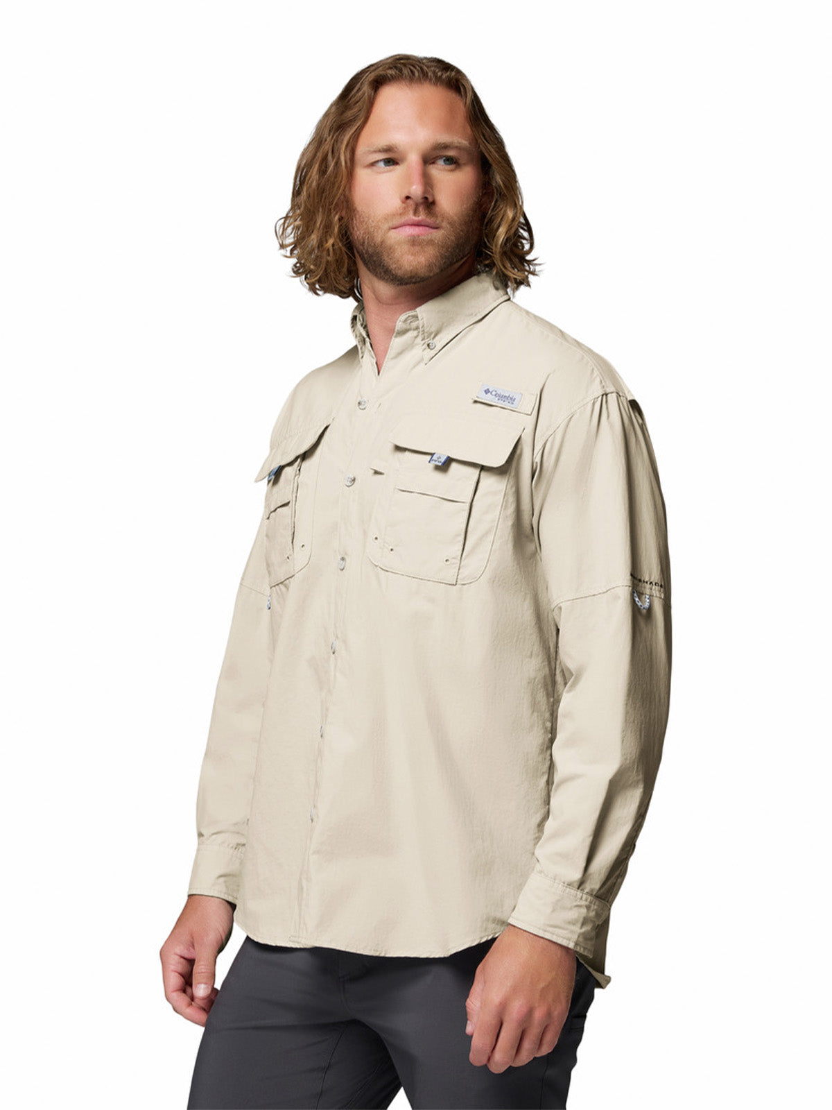 Camisa Manga Larga Hombre Bahama II Beige Columbia