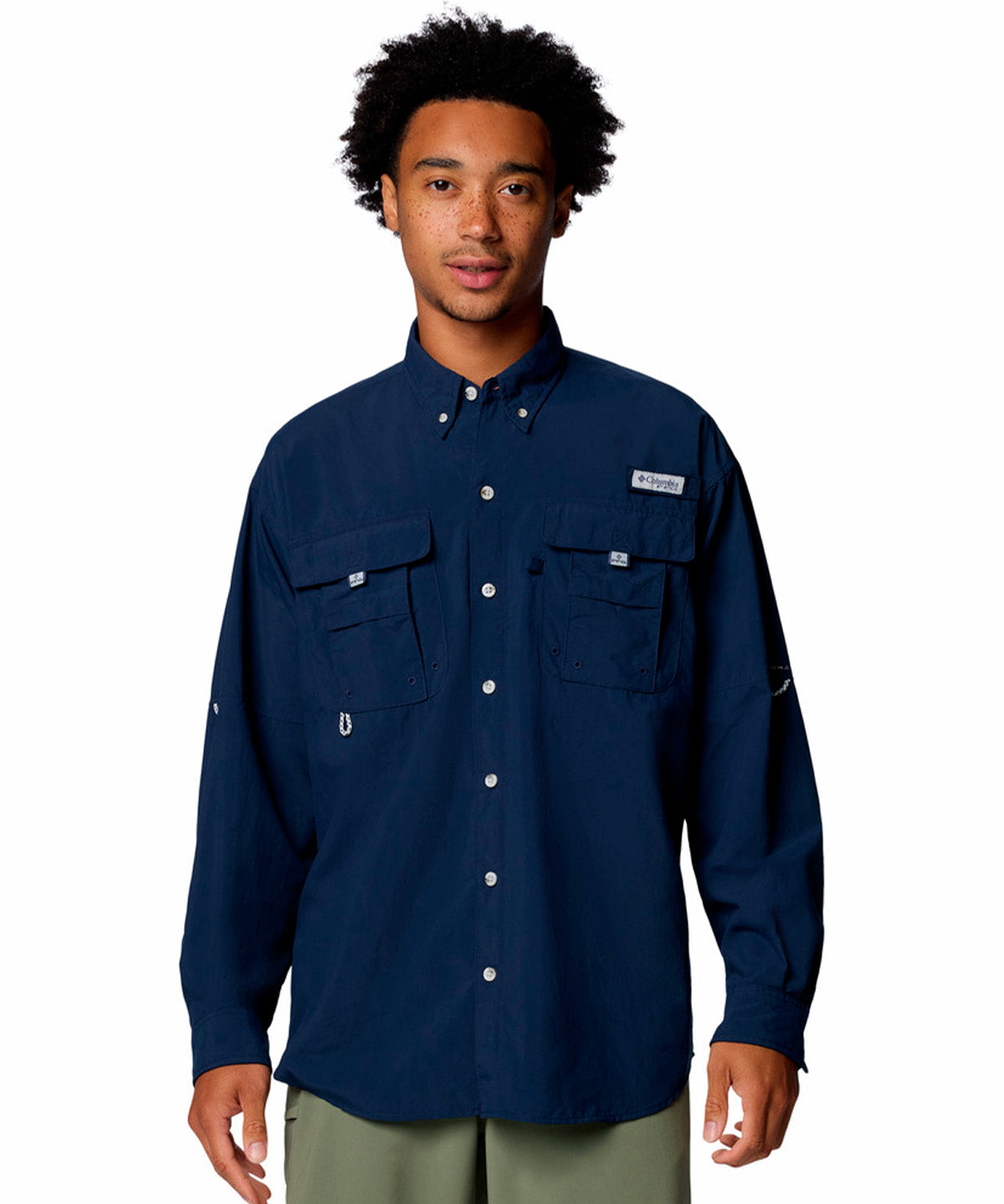 Camisa Manga Larga Hombre Bahama II Azul Columbia