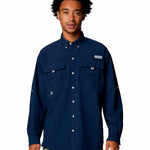 Camisa Manga Larga Hombre Bahama II Azul Columbia