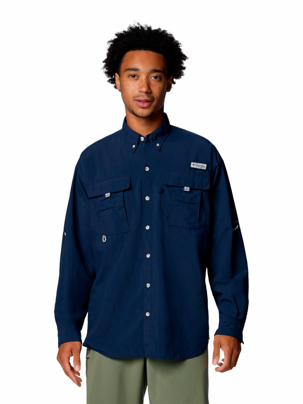 Camisa Manga Larga Hombre Bahama II Azul Columbia