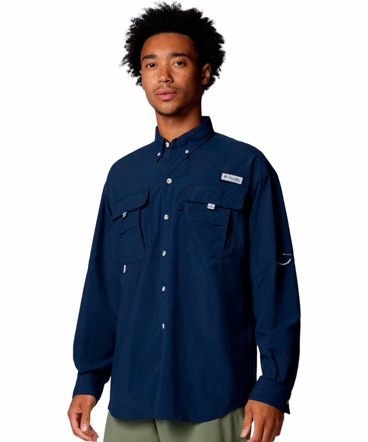 Camisa Manga Larga Hombre Bahama II Azul Columbia