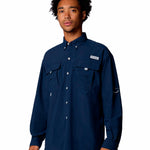 Camisa Manga Larga Hombre Bahama II Azul Columbia