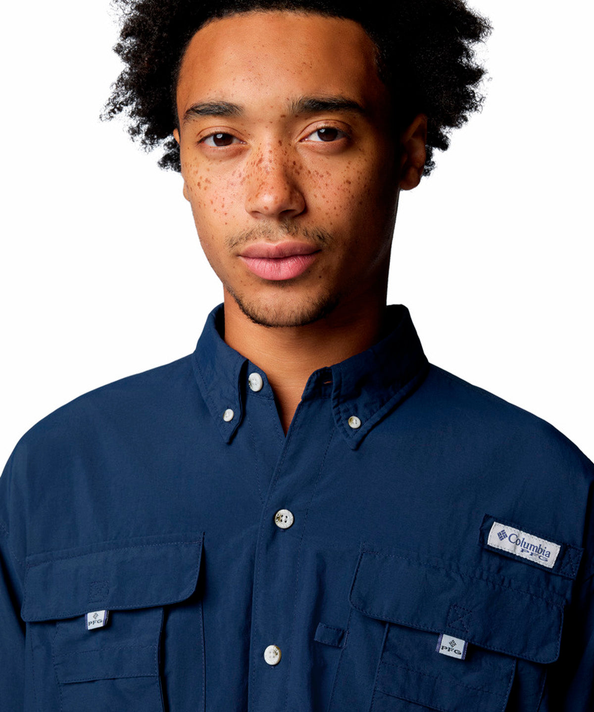 Camisa Manga Larga Hombre Bahama II Azul Columbia