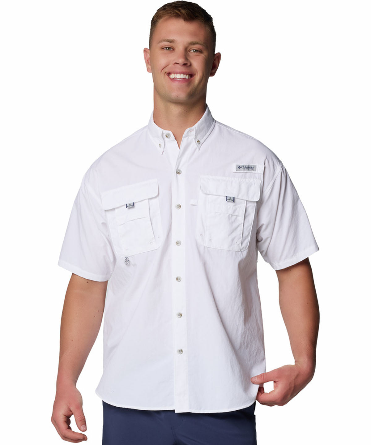 Camisa Manga Corta Hombre Bahama II Blanco Columbia