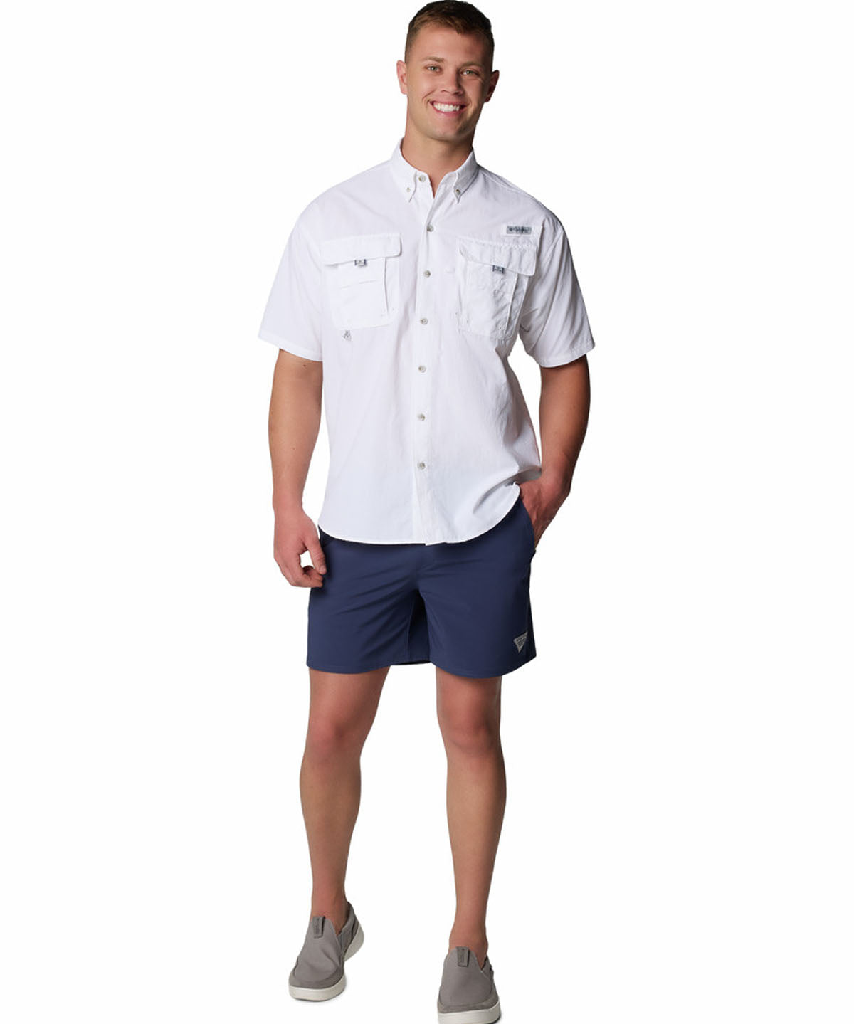 Camisa Manga Corta Hombre Bahama II Blanco Columbia