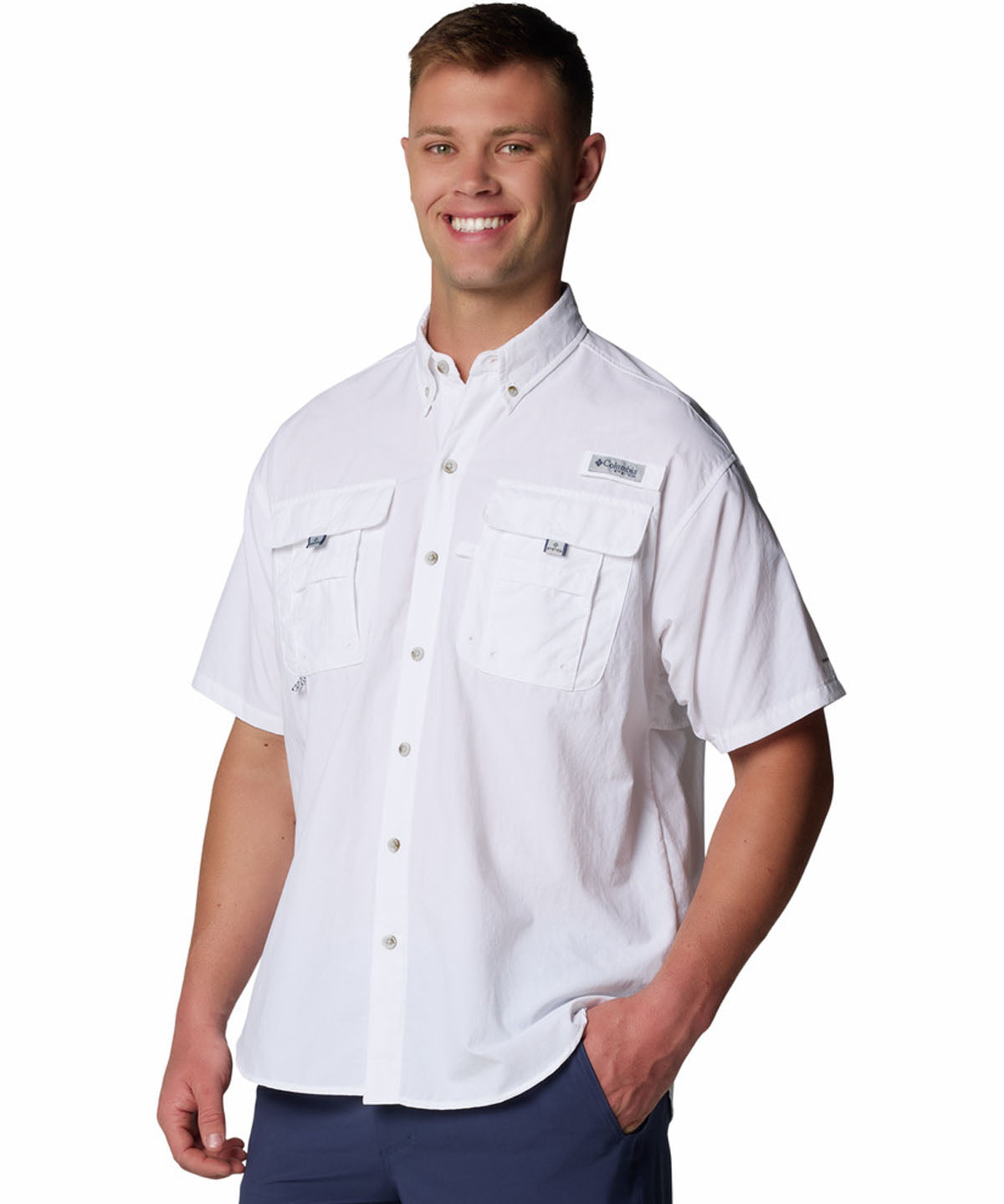 Camisa Manga Corta Hombre Bahama II Blanco Columbia