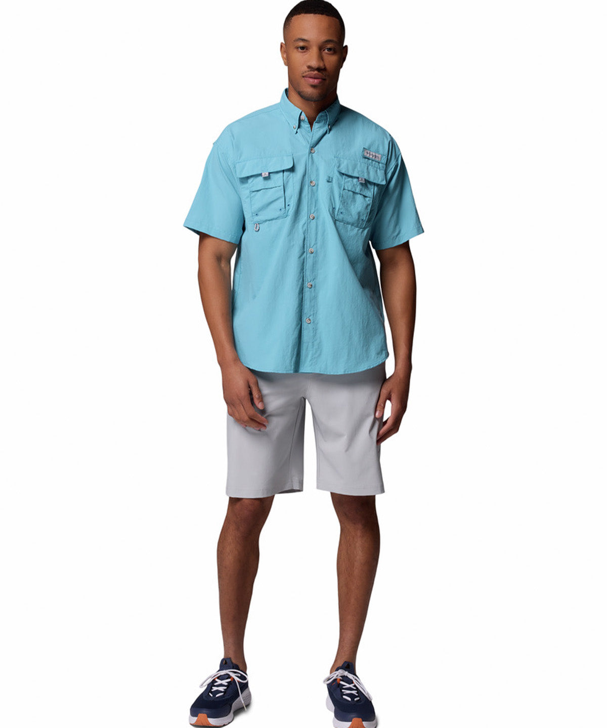 Camisa Manga Corta Hombre Bahama II Azul Columbia