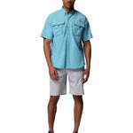 Camisa Manga Corta Hombre Bahama II Azul Columbia