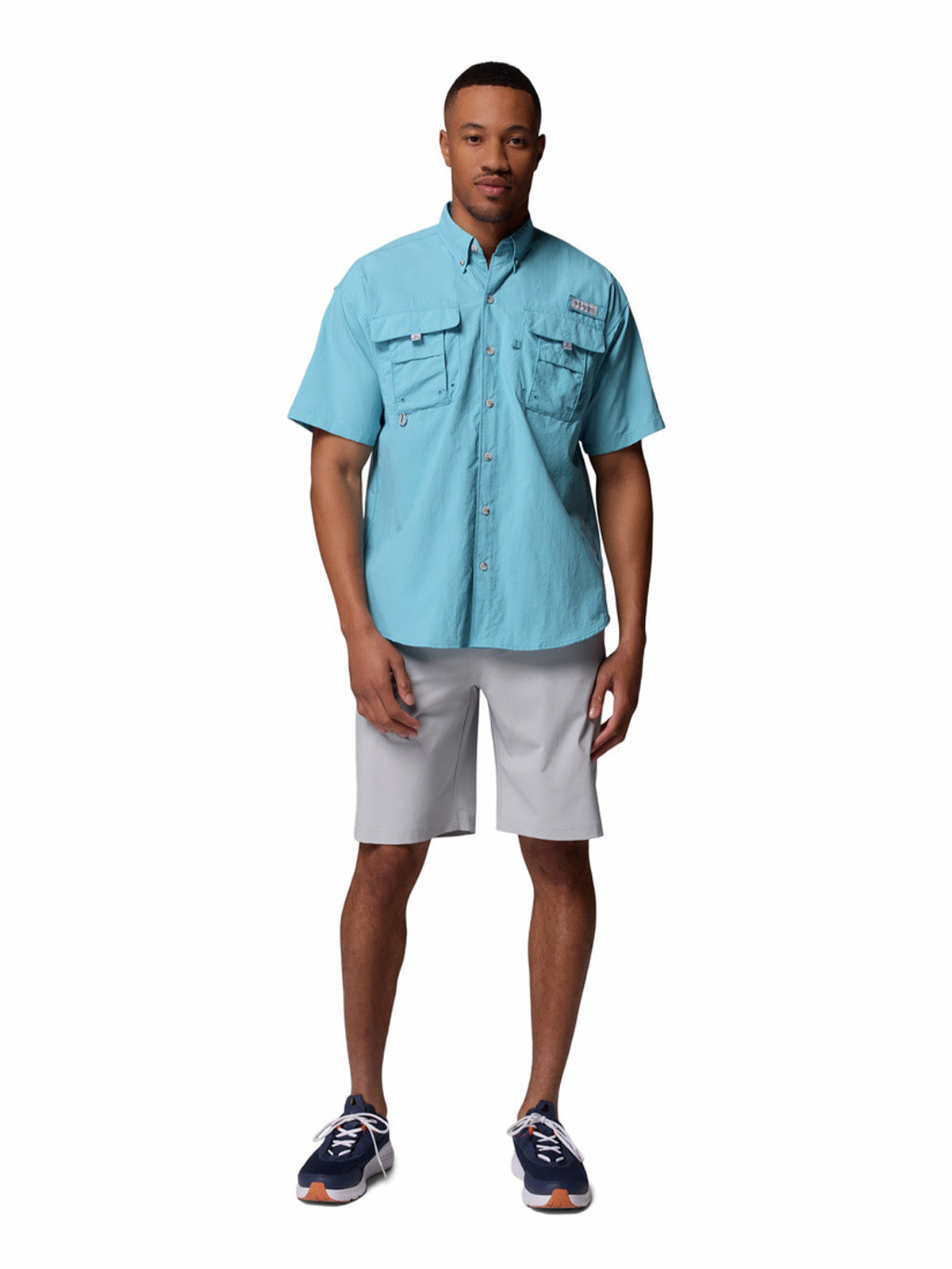 Camisa Manga Corta Hombre Bahama II Azul Columbia