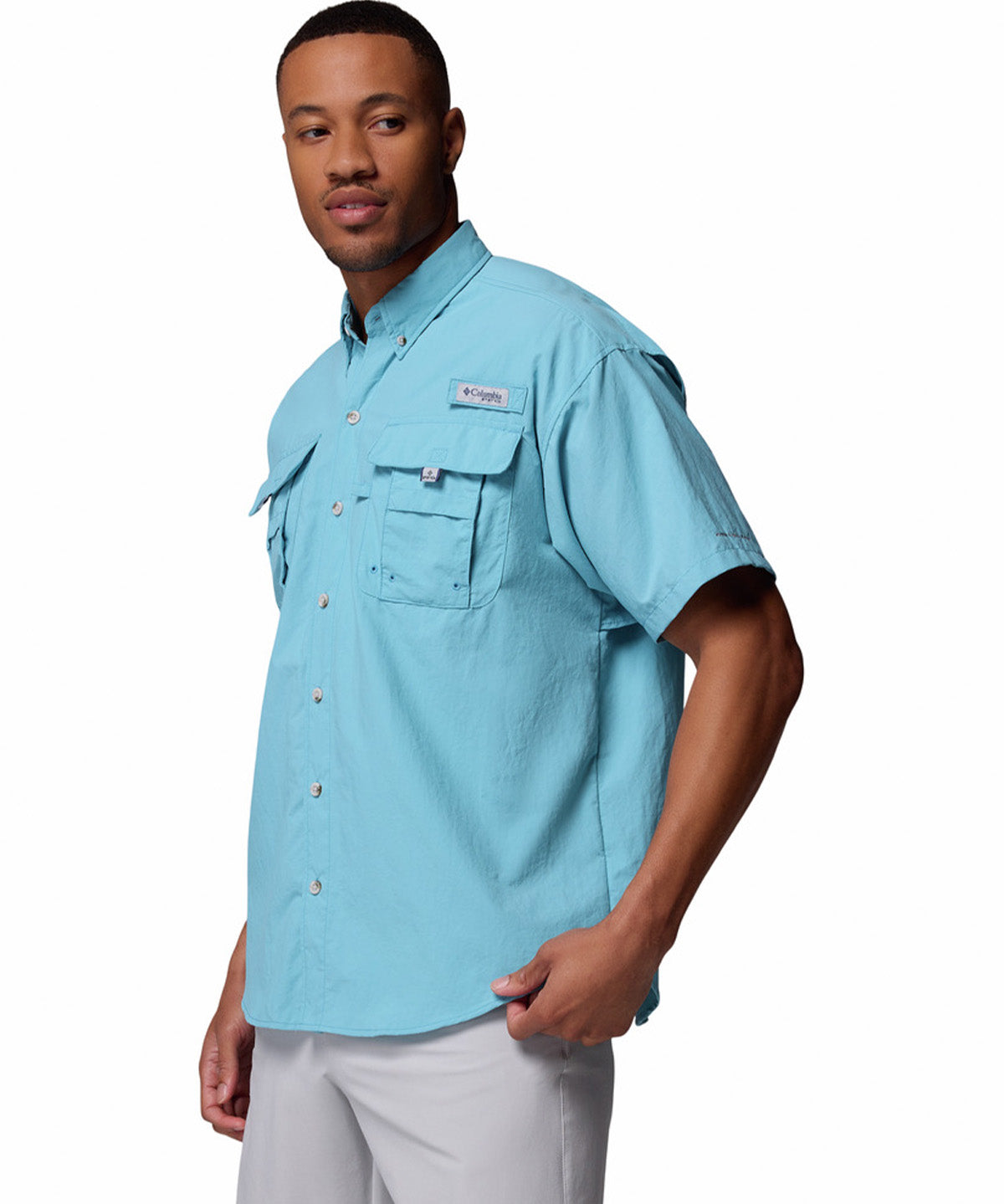 Camisa Manga Corta Hombre Bahama II Azul Columbia