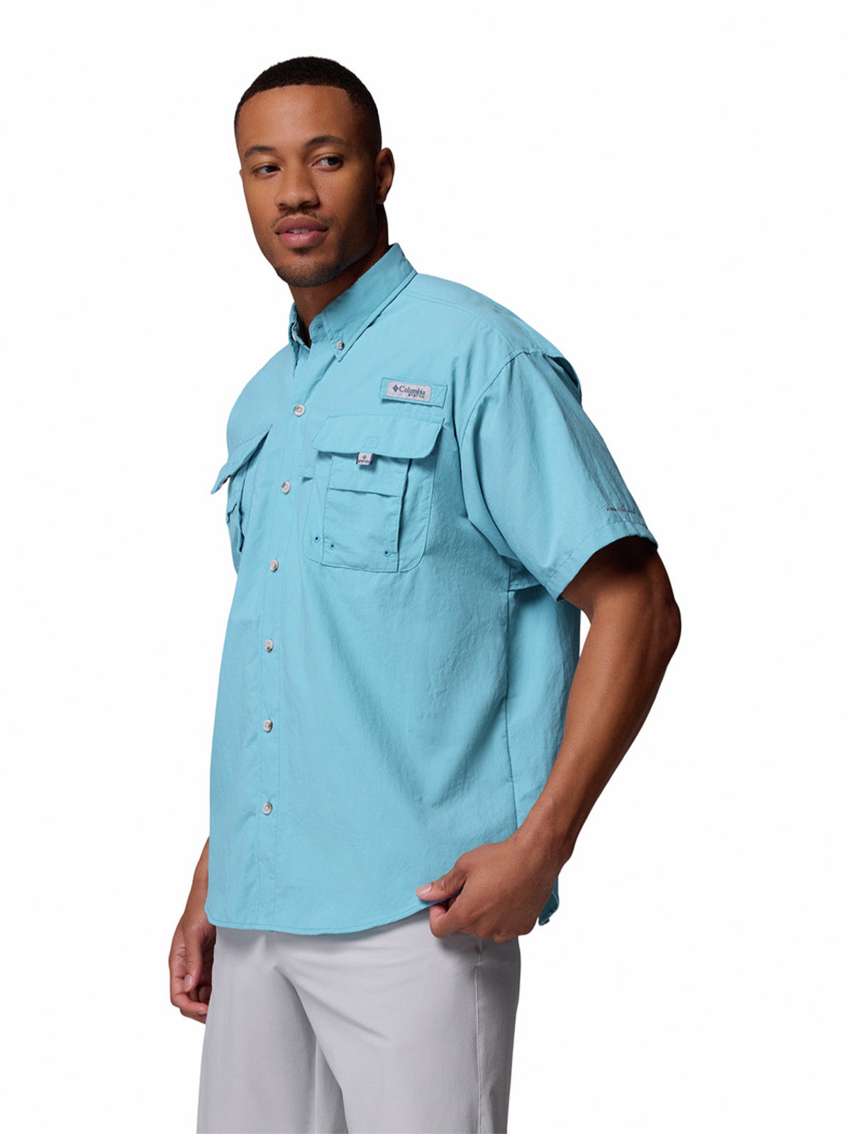 Camisa Manga Corta Hombre Bahama II Azul Columbia