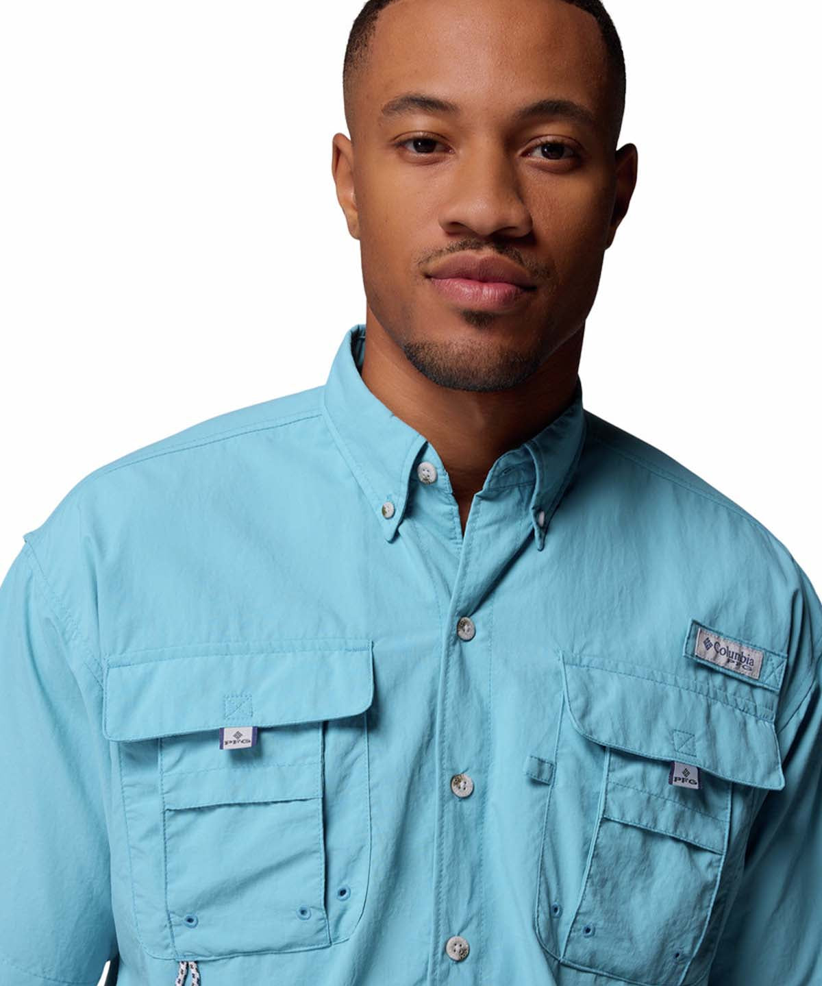 Camisa Manga Corta Hombre Bahama II Azul Columbia