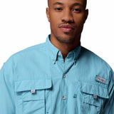 Camisa Manga Corta Hombre Bahama II Azul Columbia