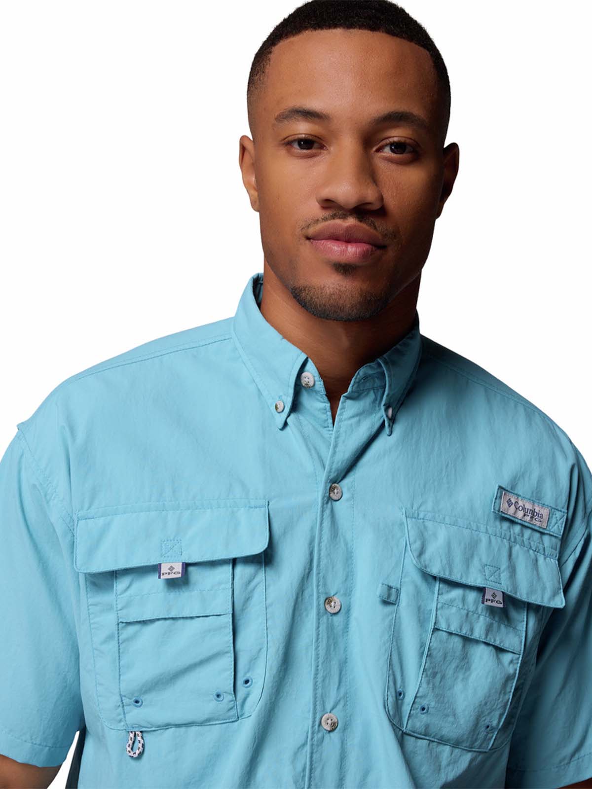 Camisa Manga Corta Hombre Bahama II Azul Columbia