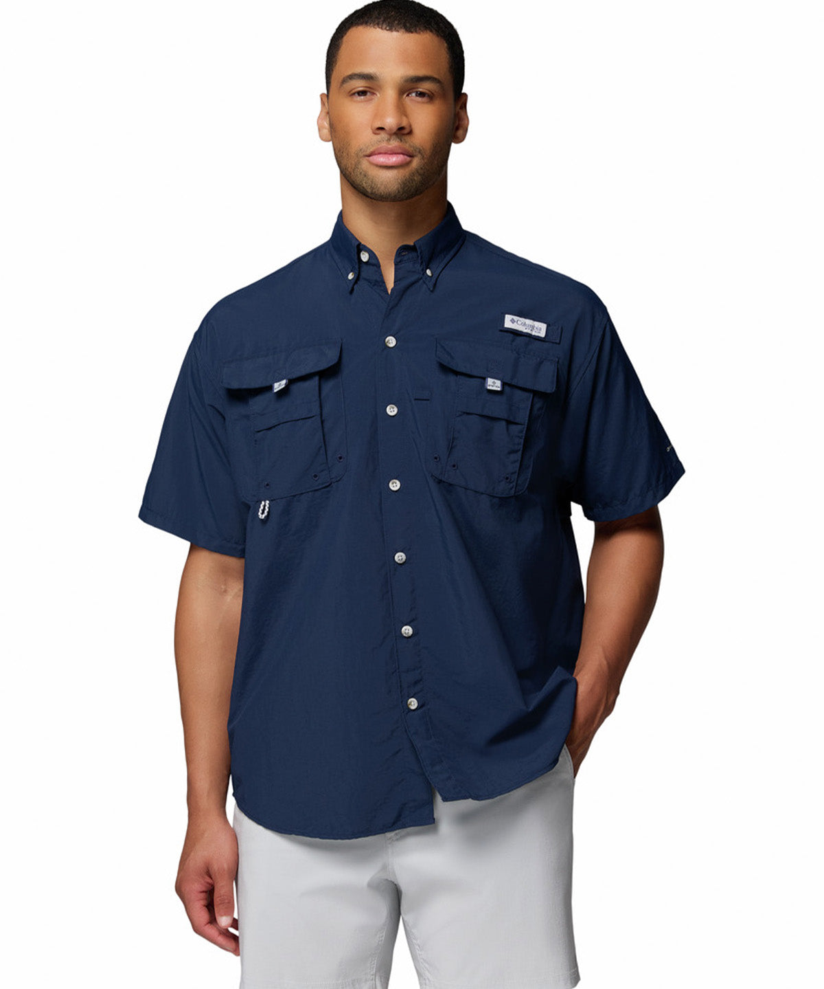 Camisa Manga Corta Hombre Bahama II Azul Columbia