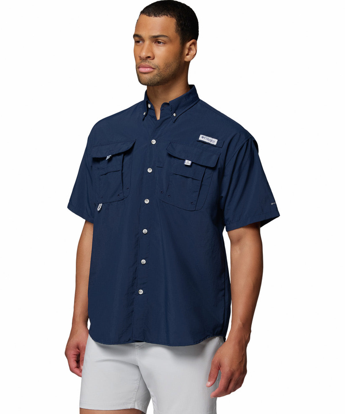 Camisa Manga Corta Hombre Bahama II Azul Columbia