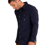 Camisa Manga Larga Casual Hombre LIGHTWEIGHT L/S WESTERN SHIRT Azul Marino Cat