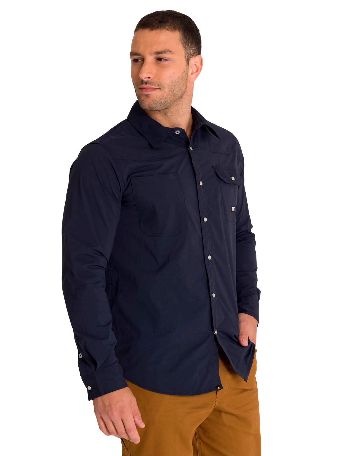 Camisa Manga Larga Casual Hombre LIGHTWEIGHT L/S WESTERN SHIRT Azul Marino Cat