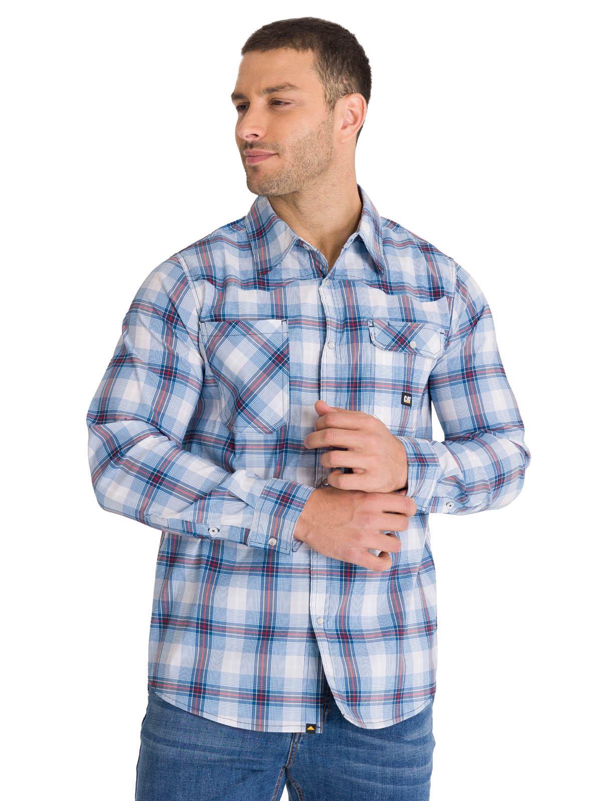 Camisa Manga Larga Casual Hombre LIGHTWEIGHT L/S WESTERN SHIRT Celeste Cat