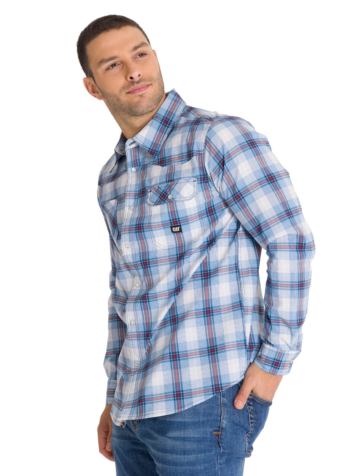 Camisa Manga Larga Casual Hombre LIGHTWEIGHT L/S WESTERN SHIRT Celeste Cat