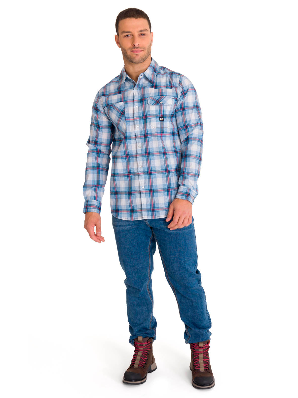 Camisa Manga Larga Casual Hombre LIGHTWEIGHT L/S WESTERN SHIRT Celeste Cat