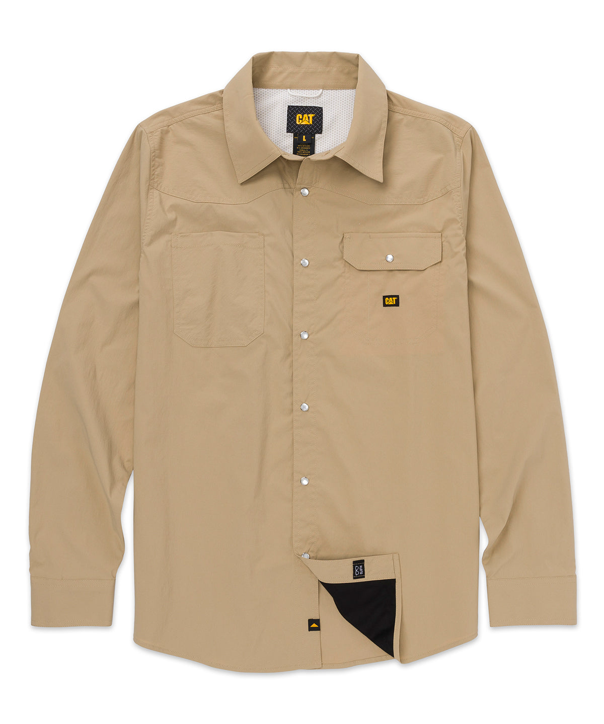 Camisa Manga Larga Hombre Lightweight Western Beige CAT