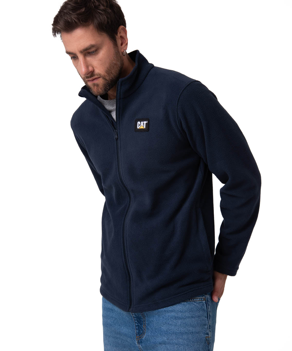 Polar Casual Hombre Microfleece Full Zip Azul Cat