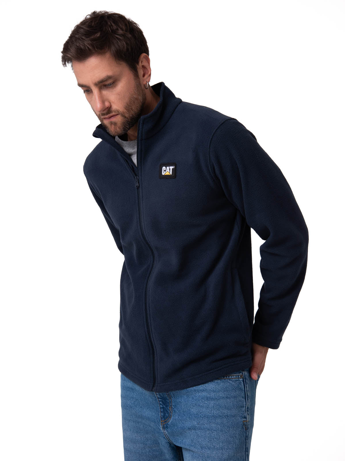 Polar Casual Hombre Microfleece Full Zip Azul Cat