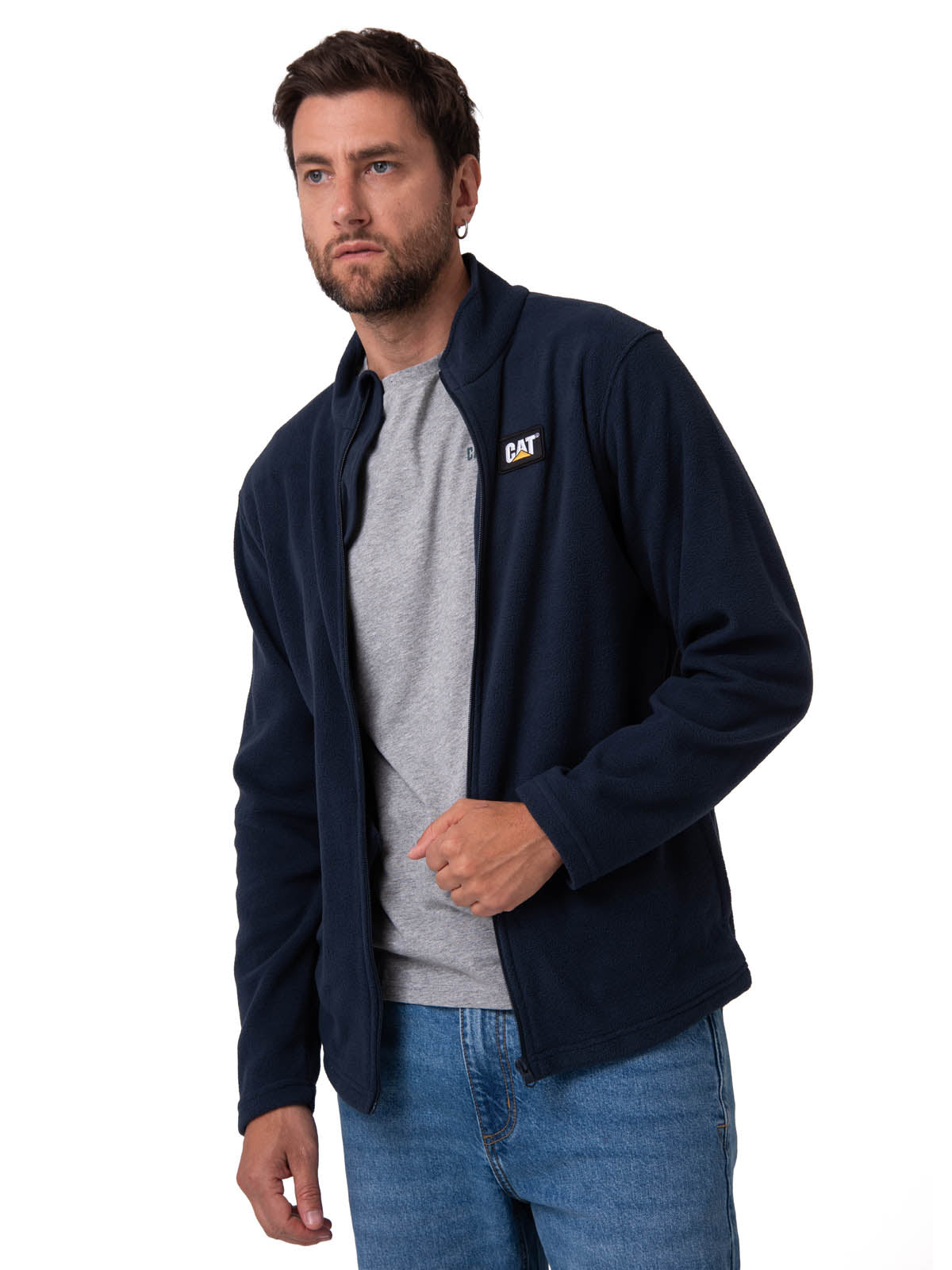 Polar Casual Hombre Microfleece Full Zip Azul Cat