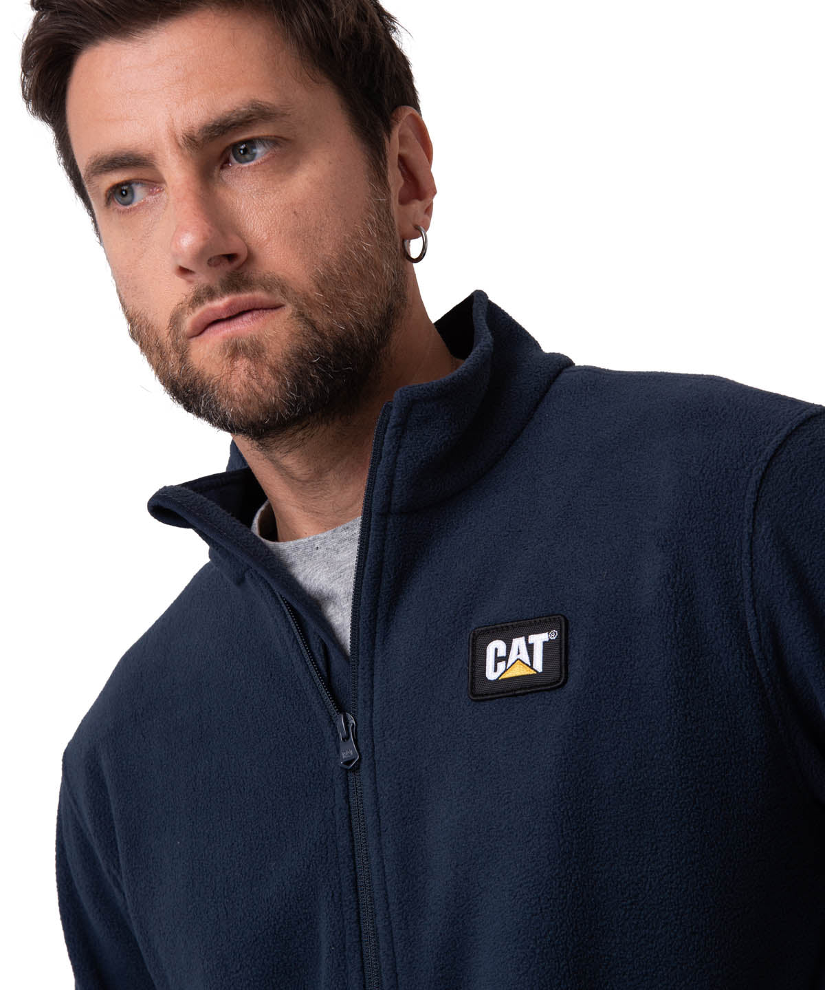 Polar Casual Hombre Microfleece Full Zip Azul Cat