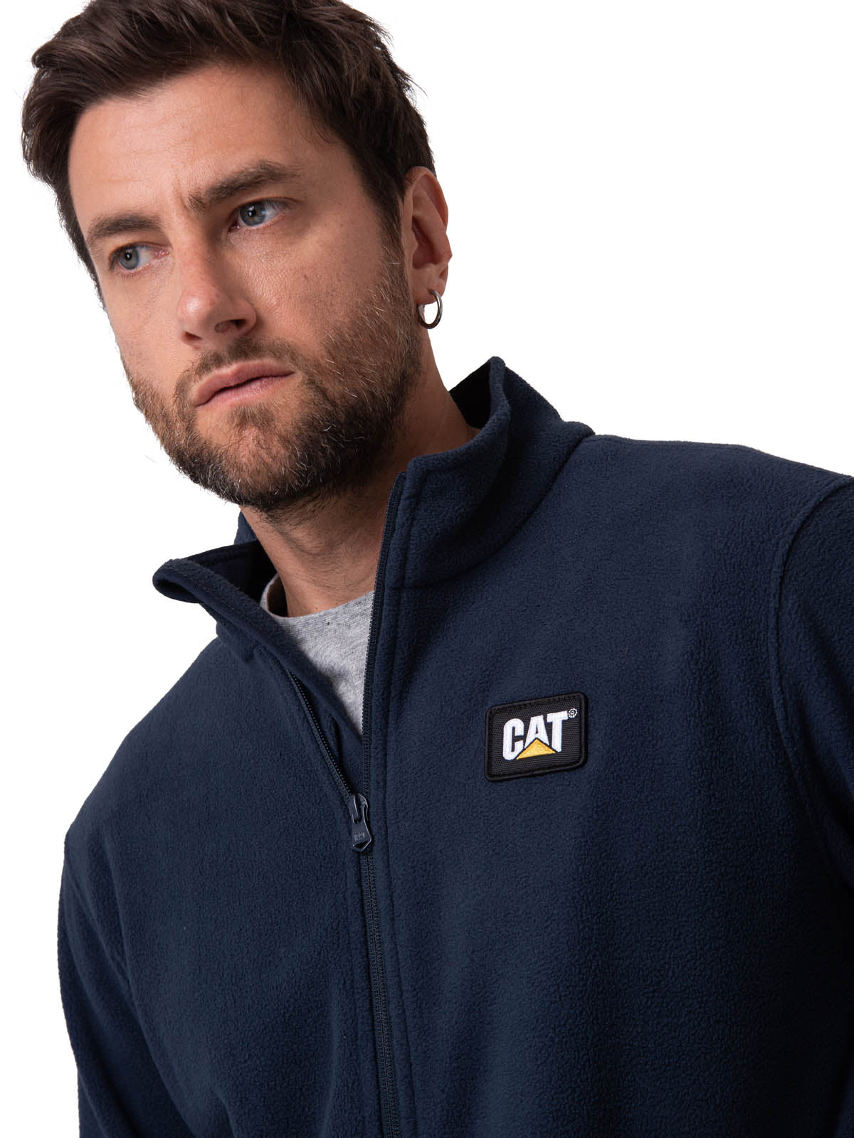 Polar Casual Hombre Microfleece Full Zip Azul Cat